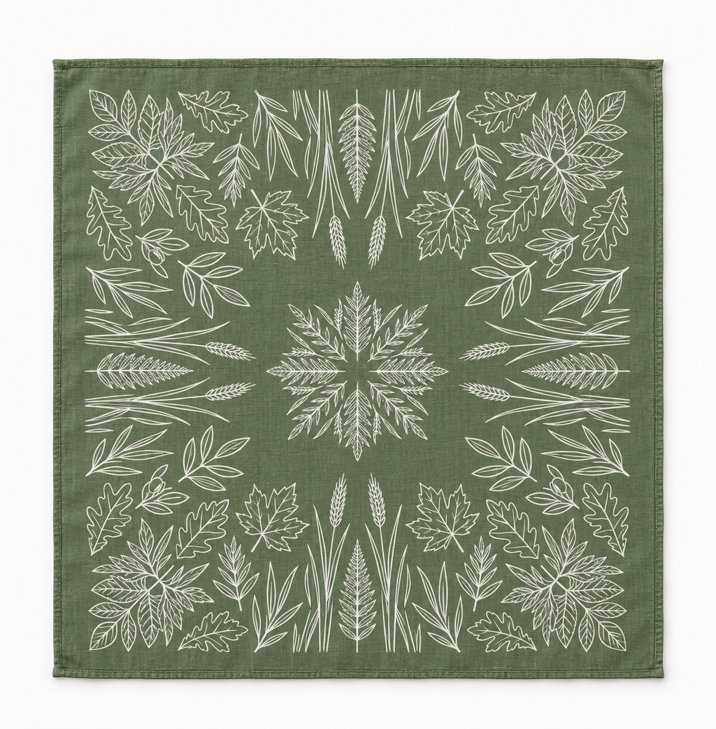 Olive Bandana - 100% Organic Long Fiber Linen