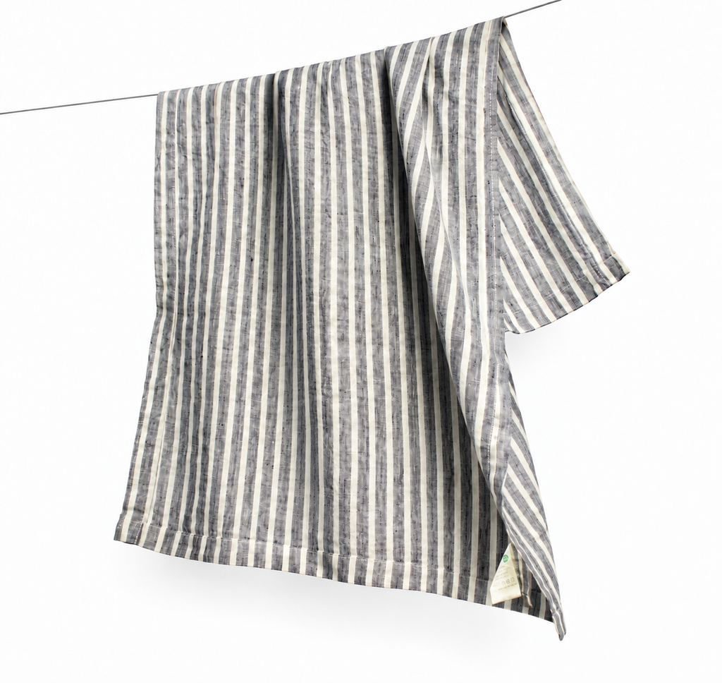 Striped Kitchen Towel - 100% Organic French Long Fiber Linen